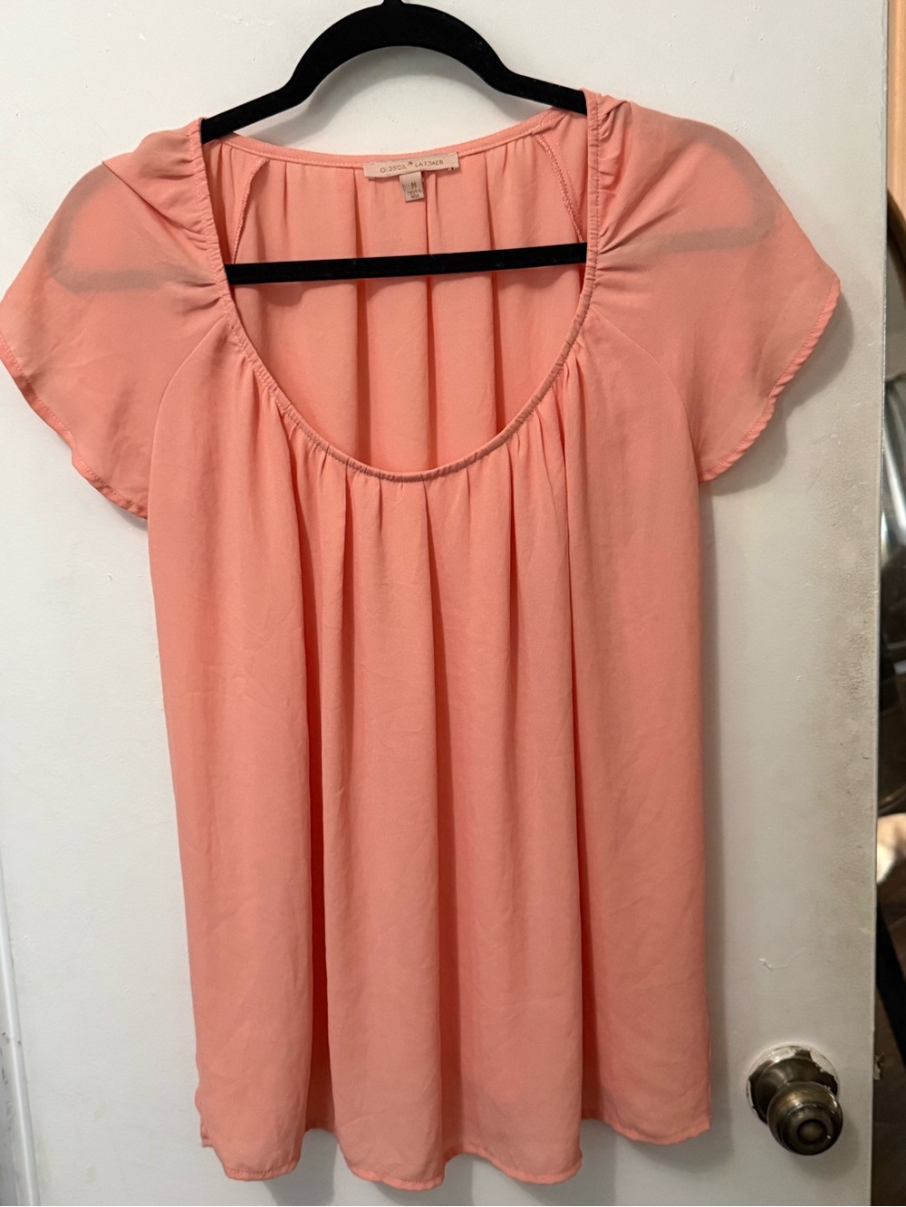 Gibson Peach Scoop-Neck Cap-Sleeve Tunic